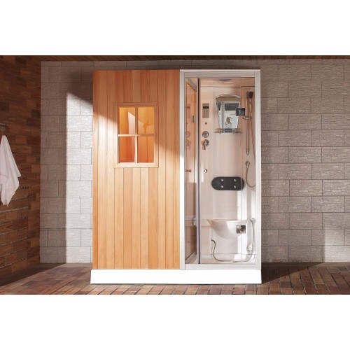 Sauna a secco + umido sauna con doccia idromassaggio, AS-002