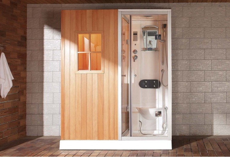 Sauna a secco + umido sauna con doccia idromassaggio, AS-002